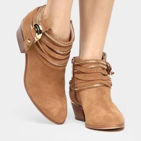 JORGE Boschoff brown ankle boots with chains size 9 - Picture 3 of 11